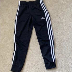 black and white adidas pants